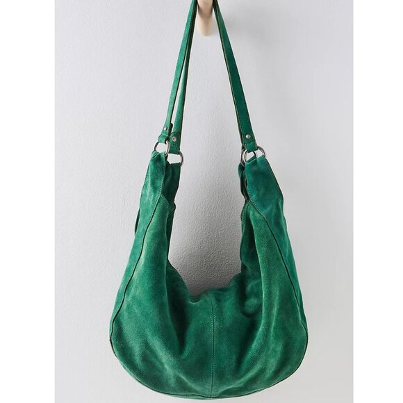 Roma Suede Tote Bag Color: Golf Green - Picture 1 of 4